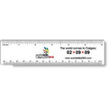 .020 White Plastic Rulers 1.5"x6.25" Rectangle / Round Corner, Spot Color